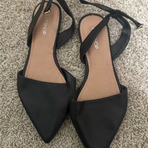 Topshop Black Pointed Flats